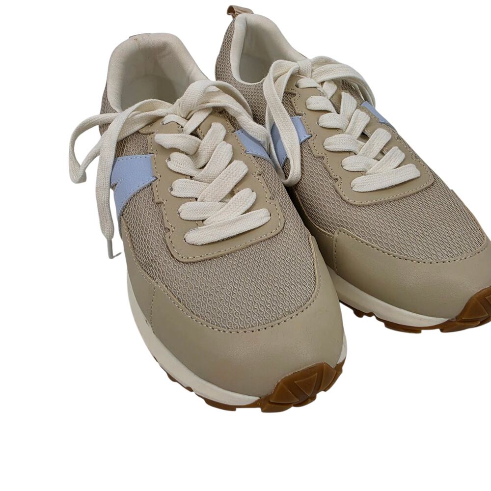 MIA Linen Beige & Baby Blue Colorblock Krash Casual Lace Up Sneakers Size 9